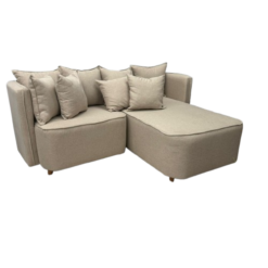 Sofá Opel 2 Lugares com Chaise Tecido Linho 180cm Paropas