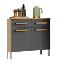 Balcão Para Cozinha Com 02 Portas e 02 Gavetas Juma Aramóveis