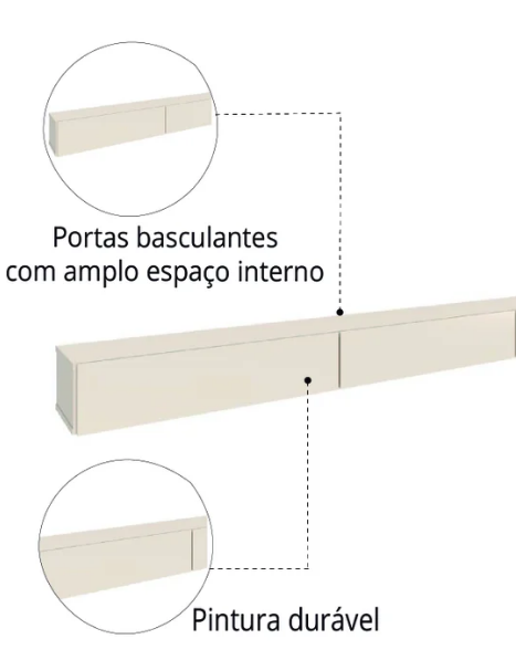 Nicho Suspenso Aspen 135cm EDN Moveis - Imagem 3