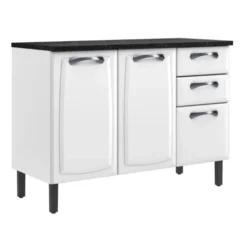 Balcão Itatiaia New Premium 120 3 Portas 2 Gavetas Itatiaia Branco