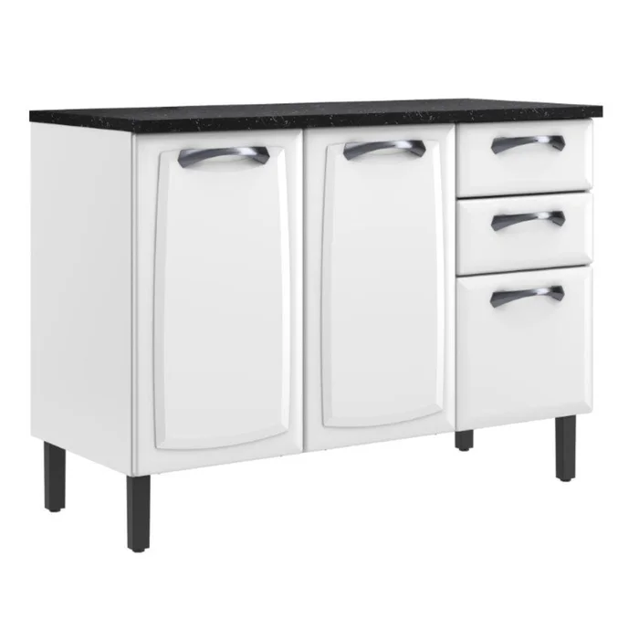 Balcão Itatiaia New Premium 120 3 Portas 2 Gavetas Itatiaia Branco