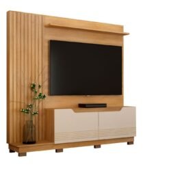 Estante Home Santiago para Tv até 80 Polegadas Cinamomo Off White Valdemóveis